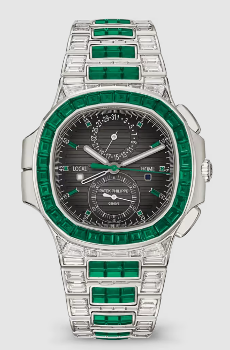 Patek Philippe Nautilus Travel Time White Gold - Emerald 5990/1423G-001 Replica Watch